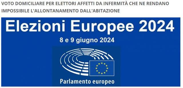 Voto domiciliare in occasione delle Elezioni europee dell'8 e 9 giugno 2024