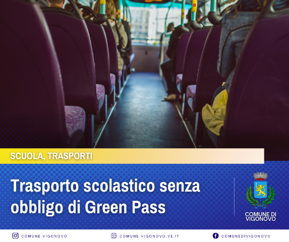Scuolabus dedicati senza obbligo di Green Pass