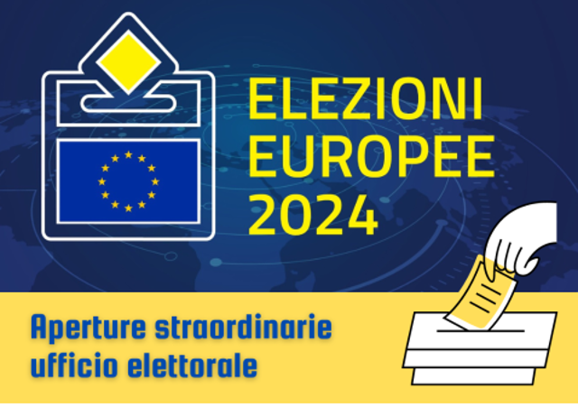 Aperture straordinarie dell’Ufficio Elettorale per il rilascio di certificati di iscrizione nelle liste elettorali necessari per la presentazione delle candidature al parlamento Europeo.
