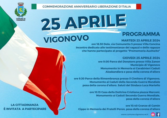 Celebrazioni per la commemorazione del 25 aprile
