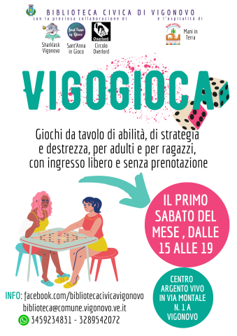 Da settembre torna il VigoGioca, appuntamento mensile con i giochi da tavolo