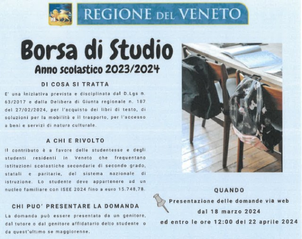 Borse di studio "Io Studio" - a.s. 2023-2024