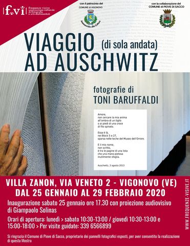 Viaggio (di sola andata) ad Auschwitz. Mostra fotografica nella sede municipale. Dal 25 gennaio al 29 febbraio