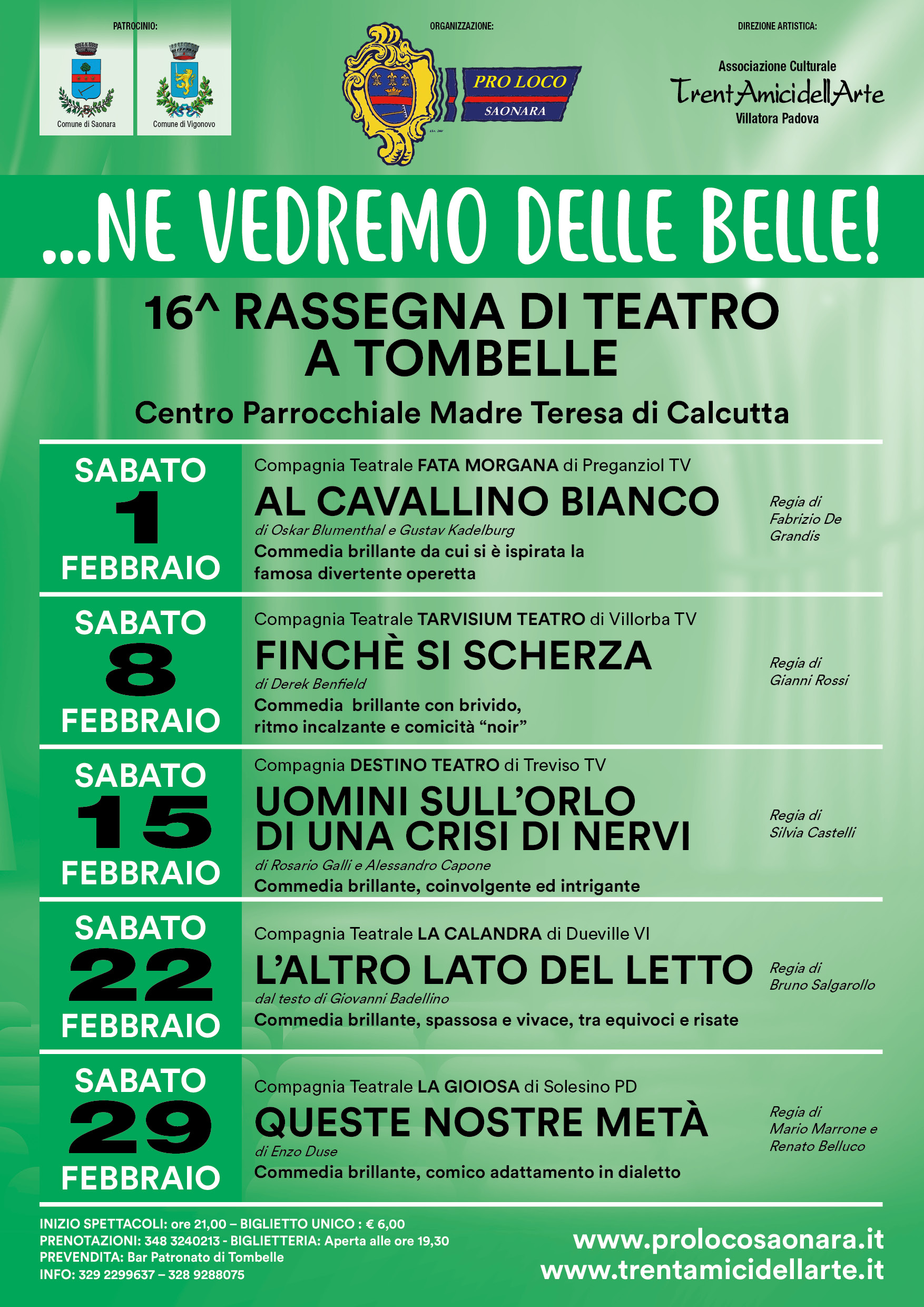 16ma Rassegna teatrale "...Ne vedremo delle belle" a Tombelle di Vigonovo