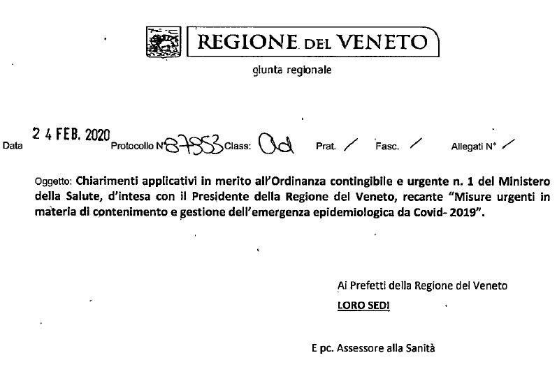 CoronaVirus - Chiarimenti applicativi dell'ordinanza