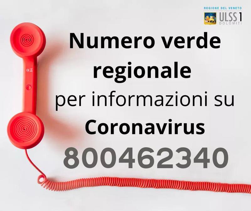 Numero verde istituito dalla Regione Veneto