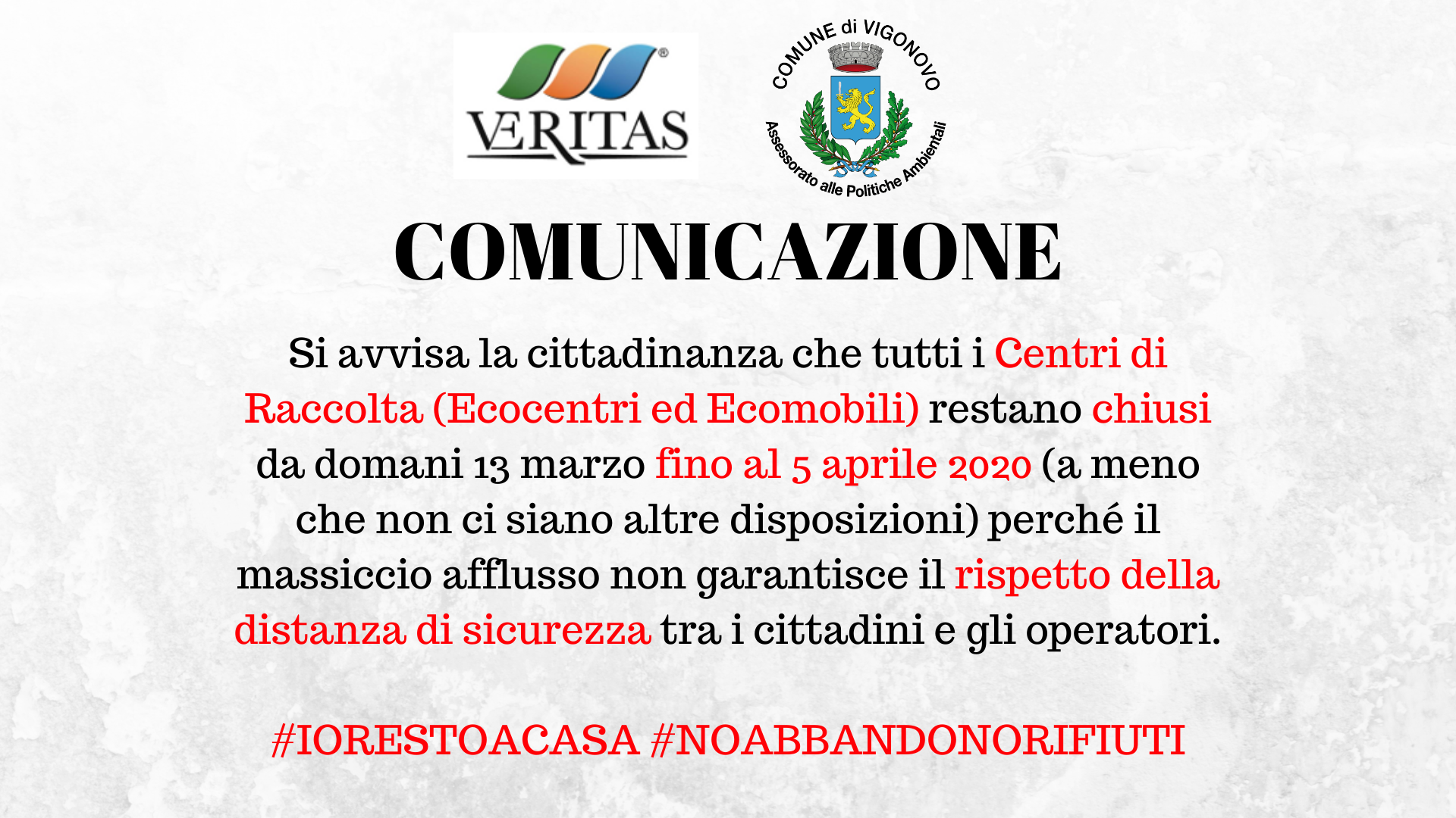 Chiusura ecocentro comunale