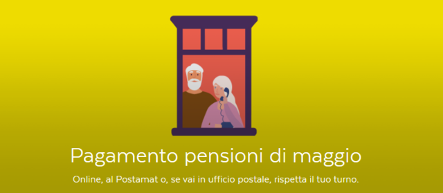 Comunicazione pagamento pensioni Maggio Poste Italiane