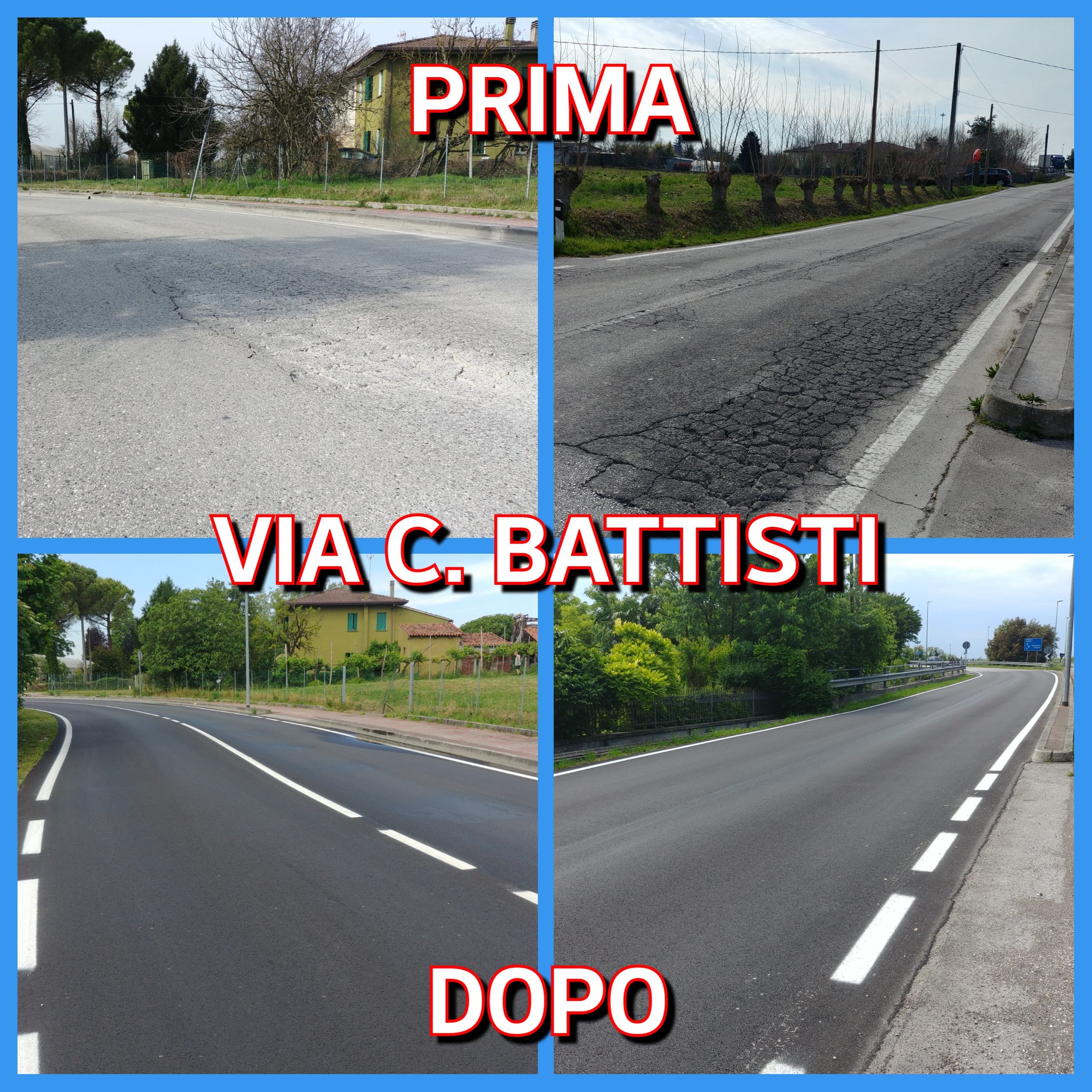 Completamento Lavori di Asfaltatura - Via C. Battisti