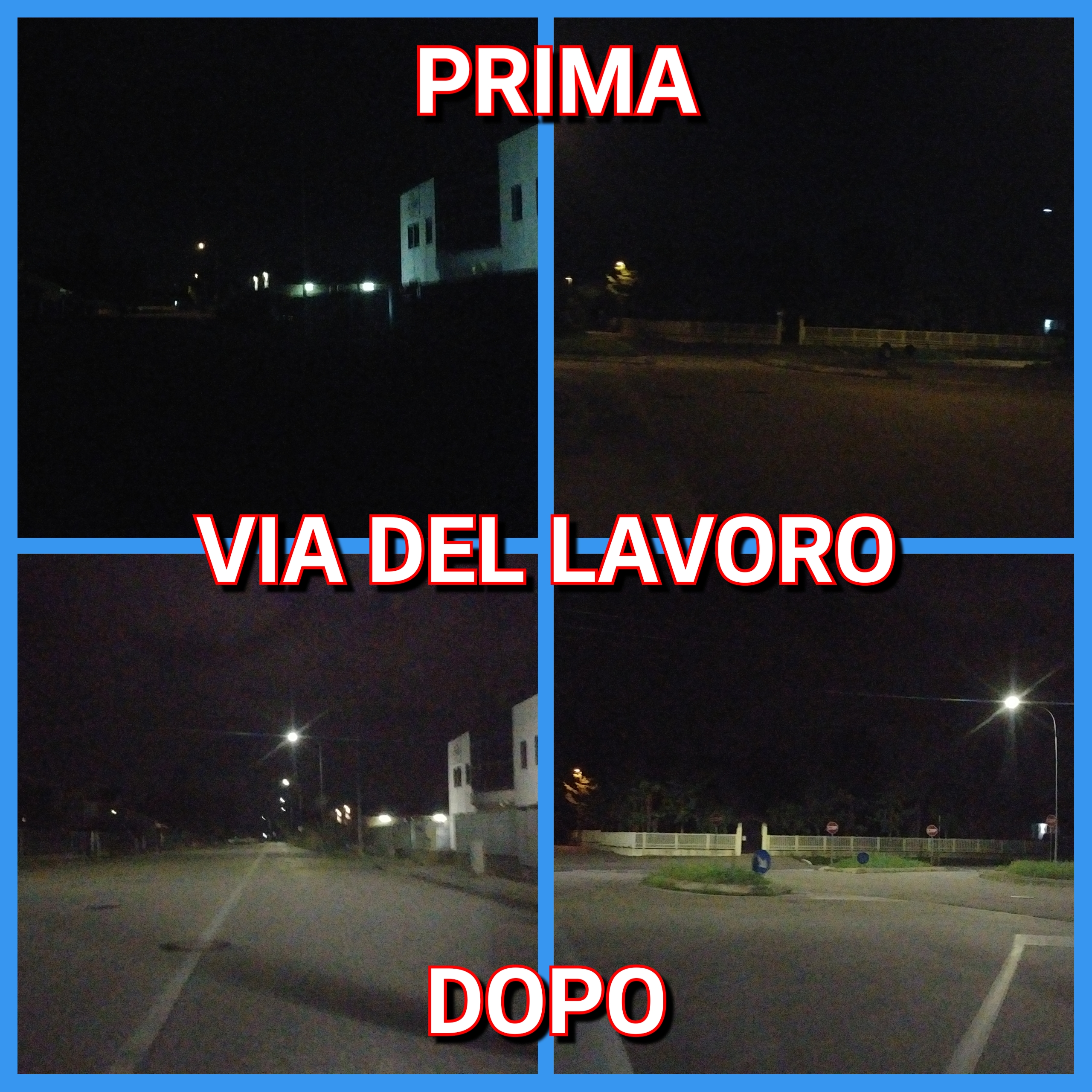 Illuminazione a LED in Via del Lavoro