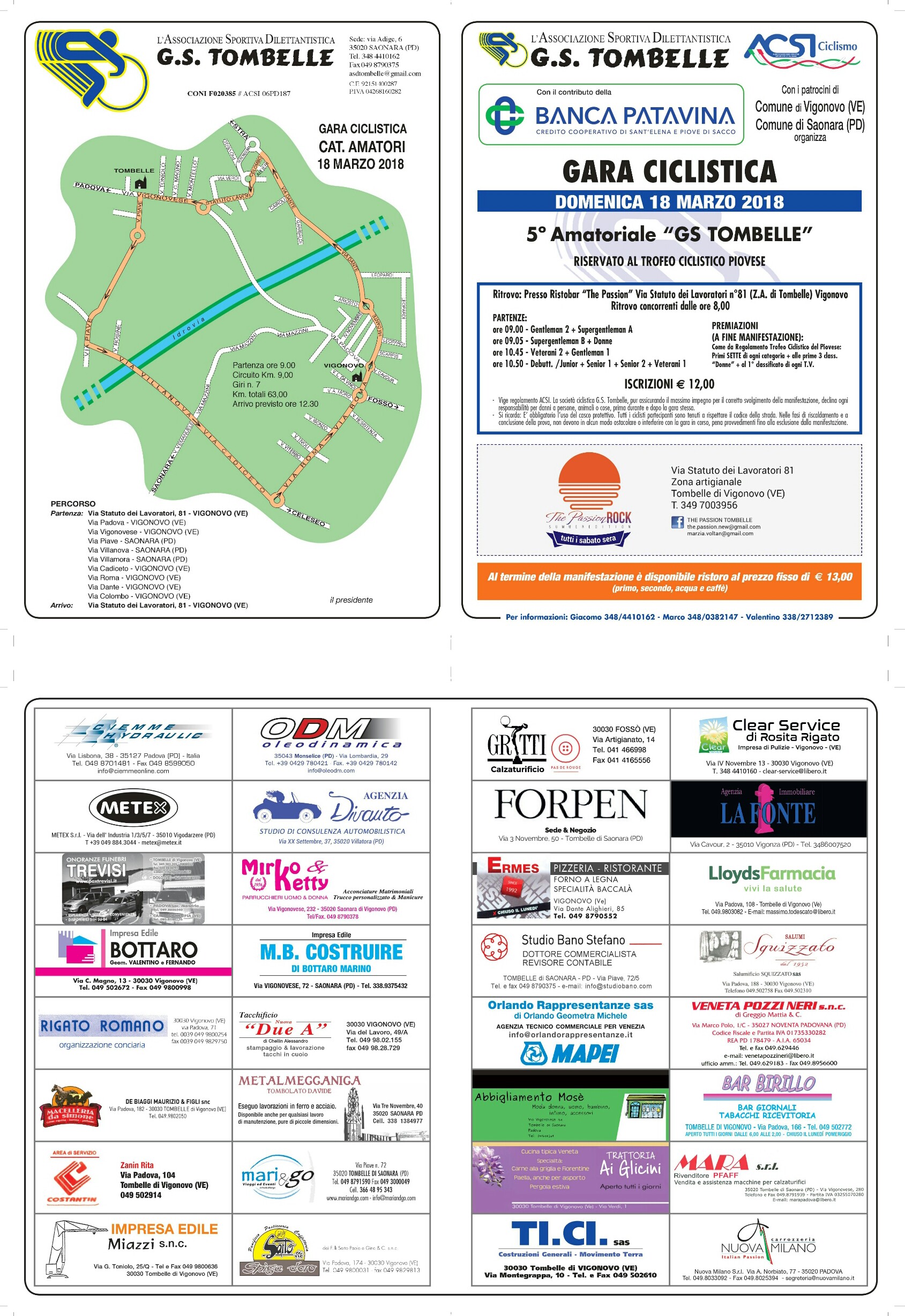 Gara ciclistica a tombelle