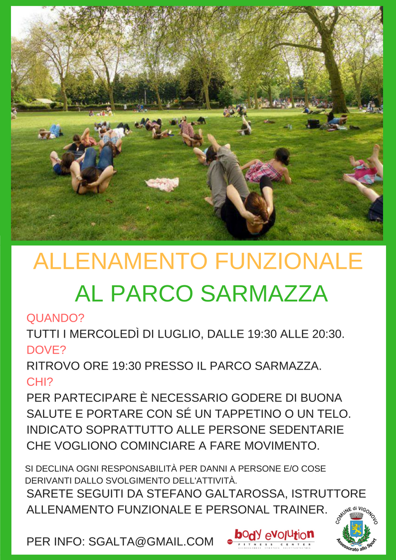 Allenamento funzionale al Parco Sarmazza