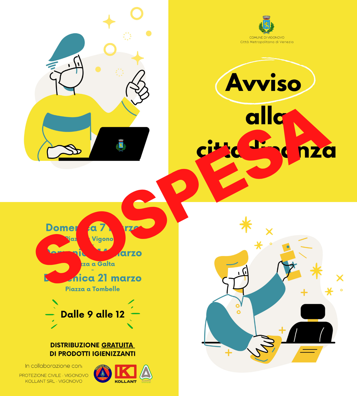 Distribuzione prodotti igienizzanti - Consegna sospesa