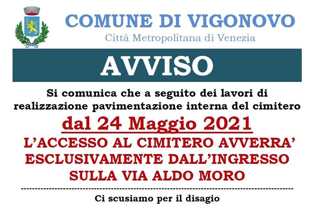 Realizzazione pavimentazione interna al cimitero - AVVISO