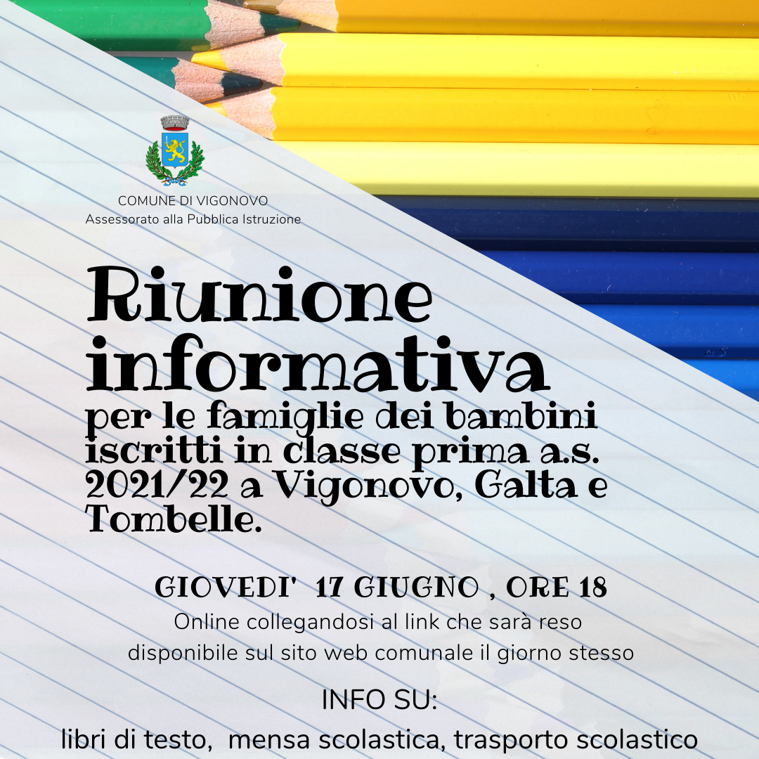Riunione informativa per le future classi prime. 17 giugno ore 18. Link per accedere