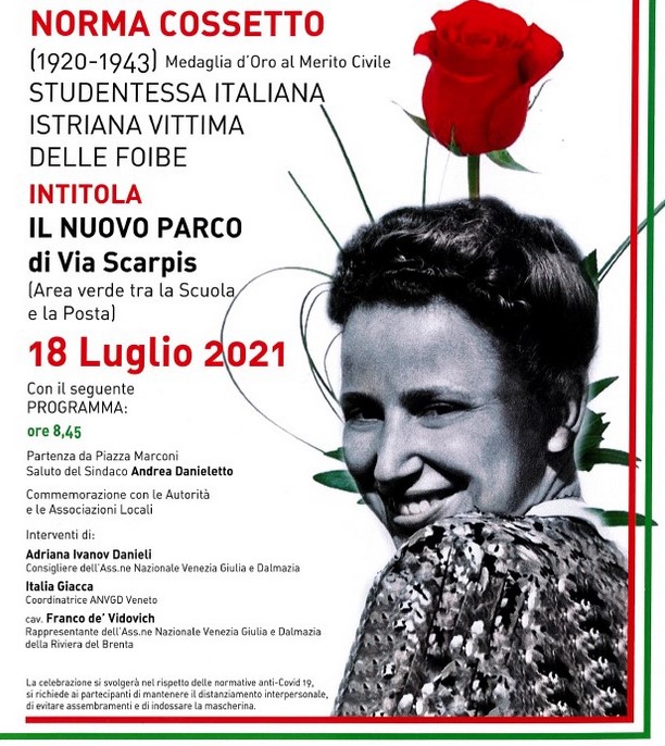 Intitolazione parco a Norma Cossetto - domenica 18 luglio