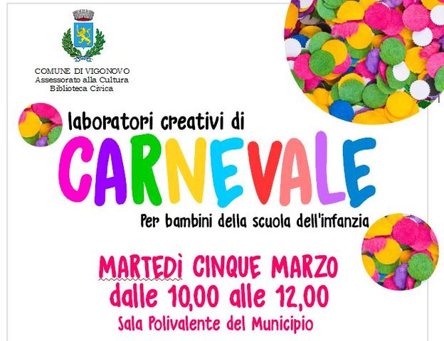 Laboratori creativi di Carnevale 3-5 anni (scuola dell'infanzia)